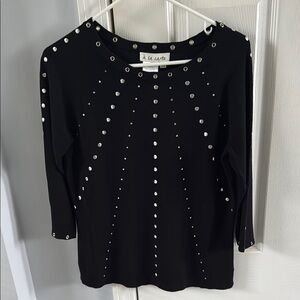 A La Carte Black Studded Top